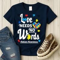 Autism Love Needs No Words Women's T-Shirt thumb 3