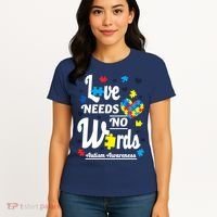 Autism Love Needs No Words Women's T-Shirt thumb 4