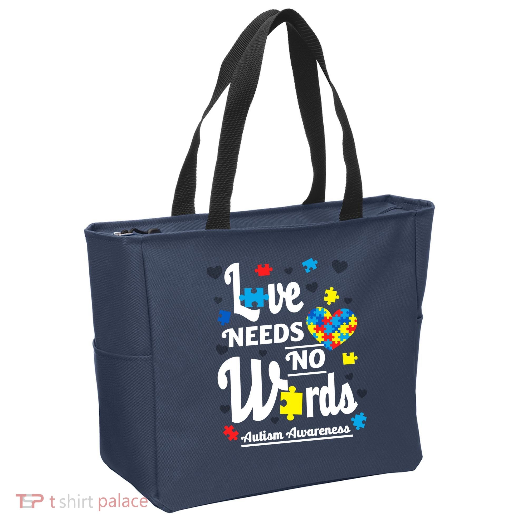 Autism Love Needs No Words Tote Bag