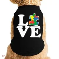 Autism Love Puzzle Piece Doggie Tank thumb 0