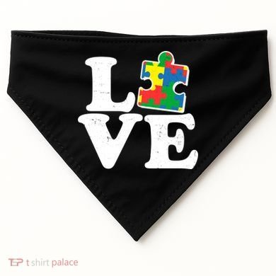 Autism Love Puzzle Piece USA-Made Doggie Bandana