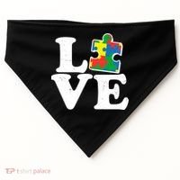 Autism Love Puzzle Piece USA-Made Doggie Bandana thumb 0