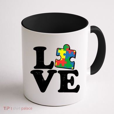 Autism Love Puzzle Piece Coffee Mug back