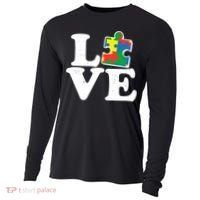 Autism Love Puzzle Piece Cooling Performance Long Sleeve Crew thumb 0