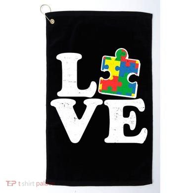 Autism Love Puzzle Piece Golf Towel