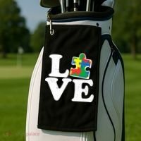 Autism Love Puzzle Piece Golf Towel thumb 2