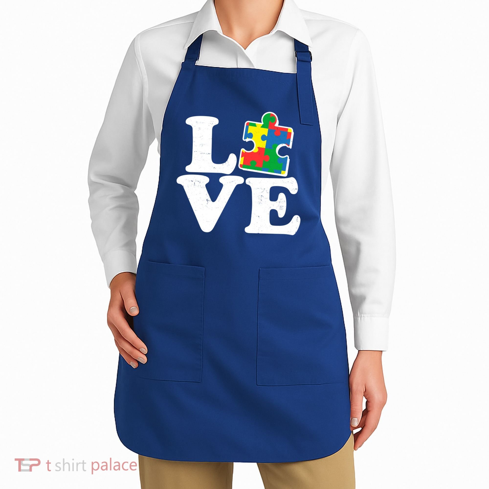 Autism Love Puzzle Piece Apron