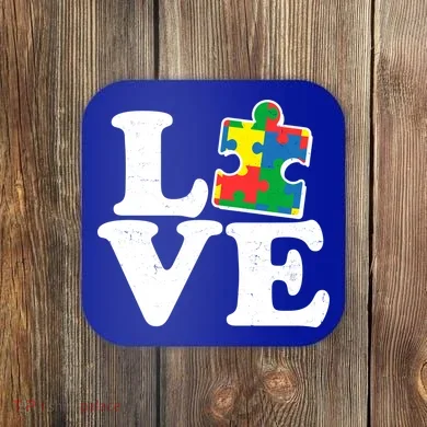 Autism Love Puzzle Piece Coaster