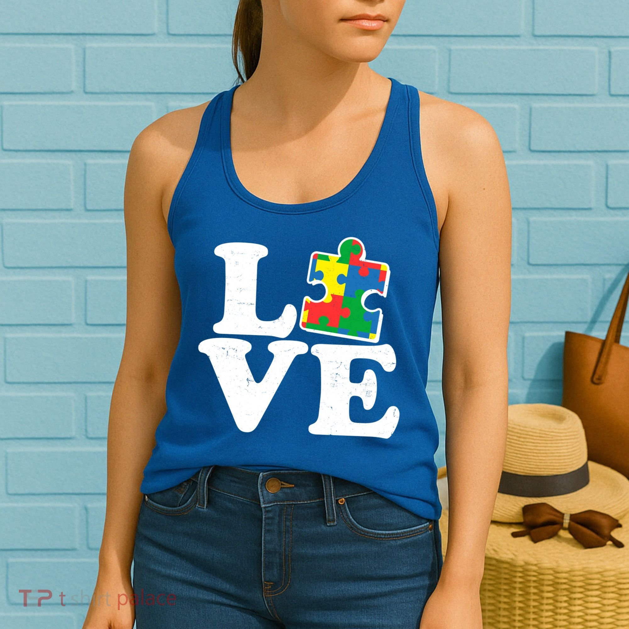 Autism Love Puzzle Piece Women's Tank Top
