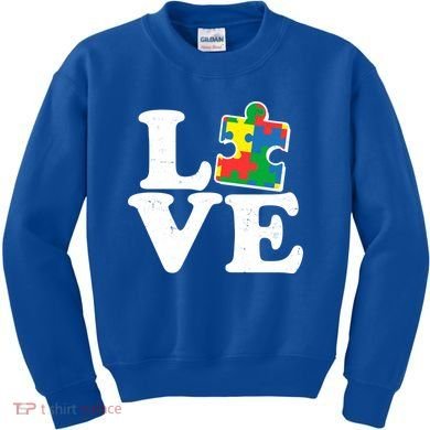 Autism Love Puzzle Piece Kids Sweatshirt