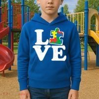 Autism Love Puzzle Piece Kids Hoodie thumb 2