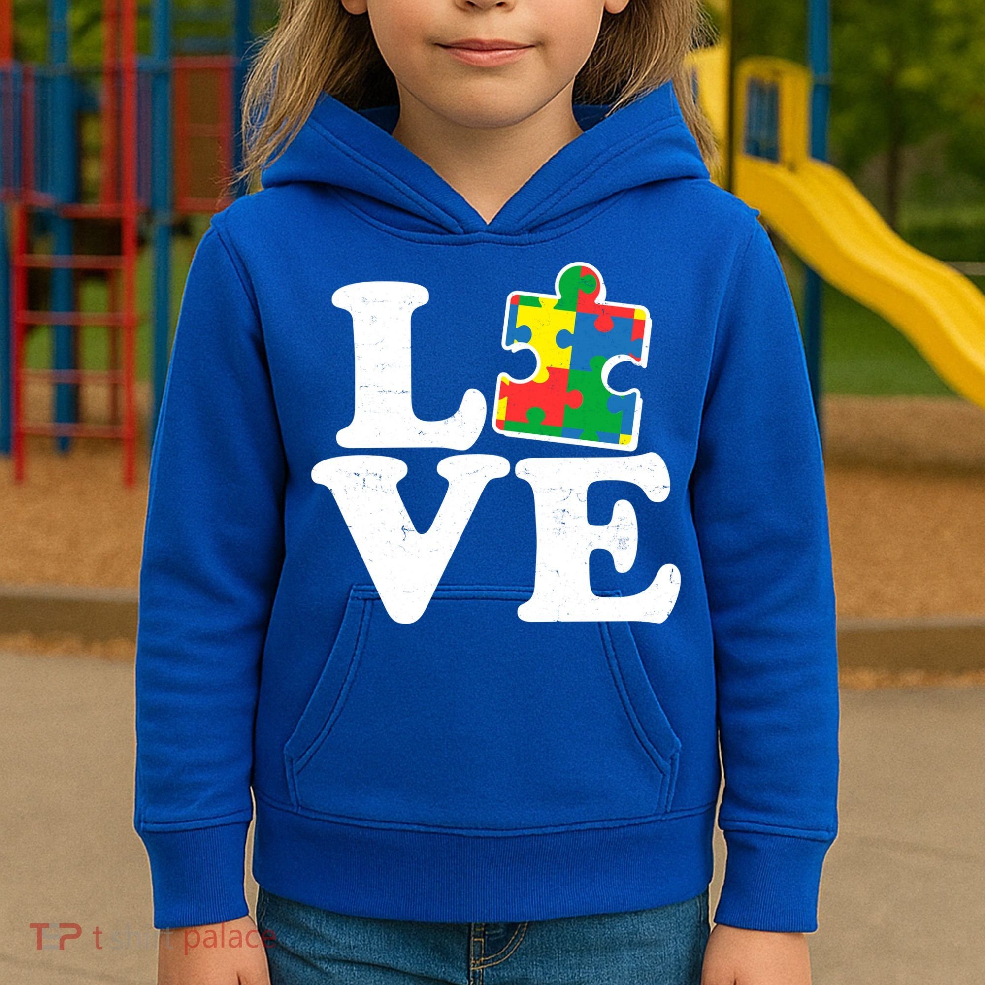 Autism Love Puzzle Piece Kids Hoodie