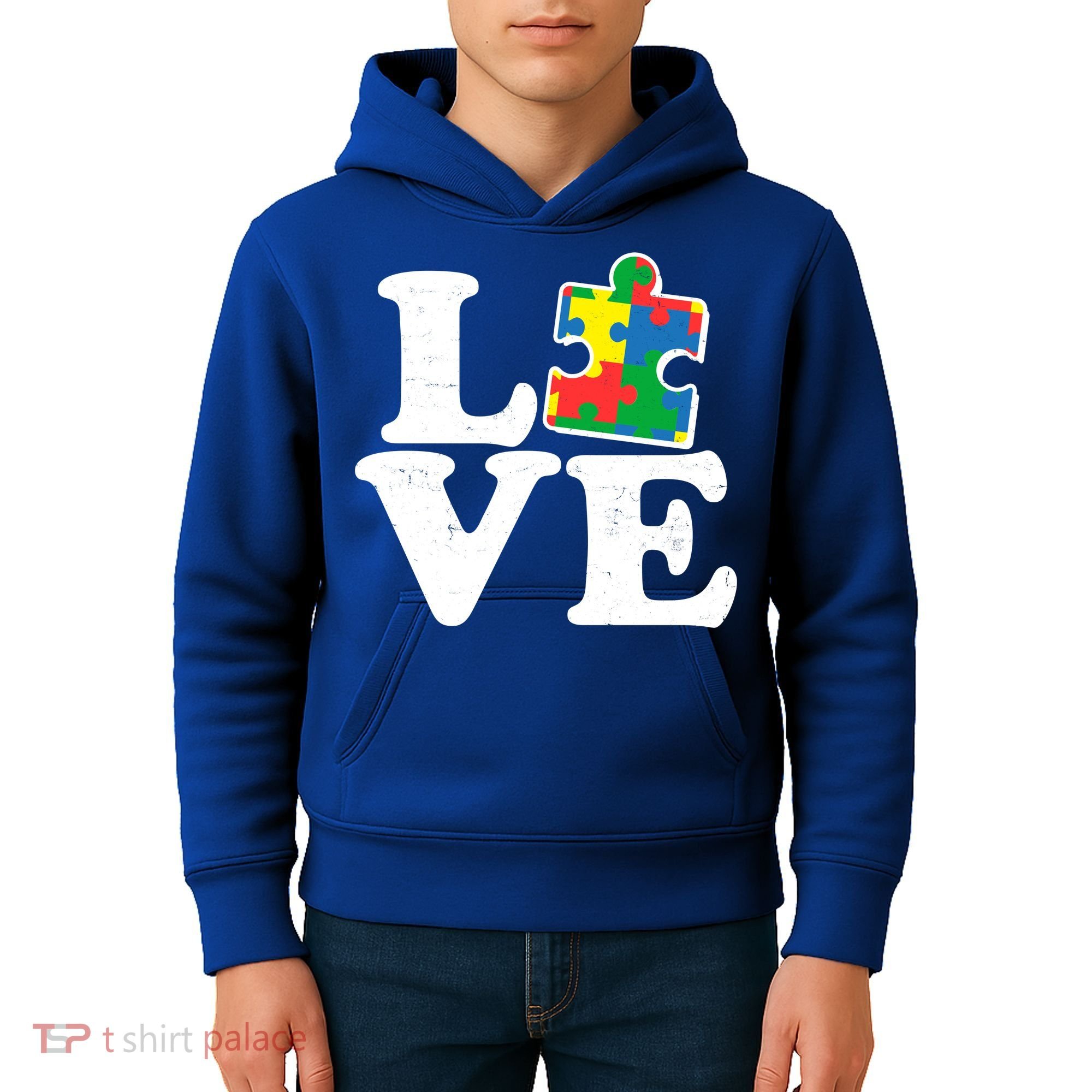 Autism Love Puzzle Piece Kids Hoodie