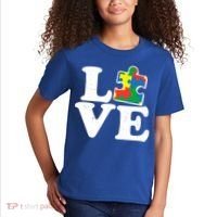 Autism Love Puzzle Piece Kids T-Shirt thumb 2