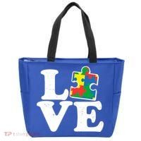 Autism Love Puzzle Piece Tote Bag thumb 0