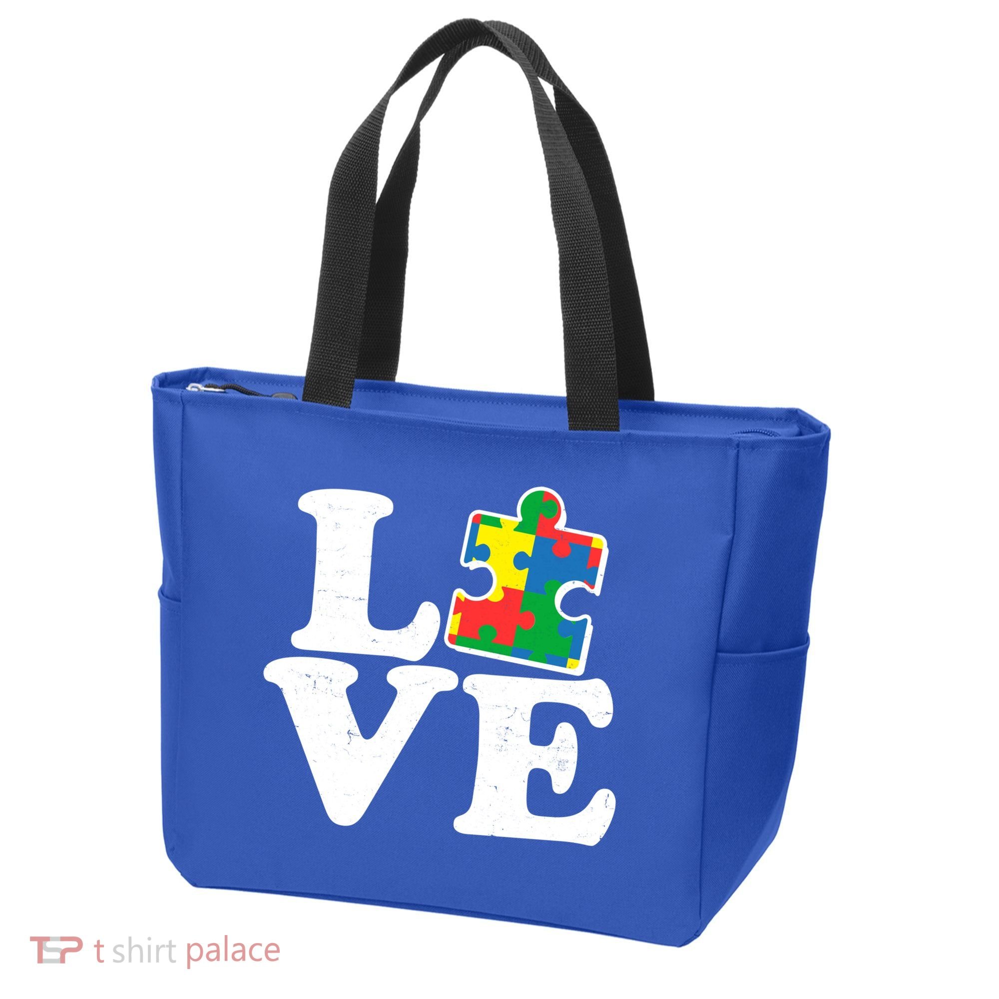 Autism Love Puzzle Piece Tote Bag