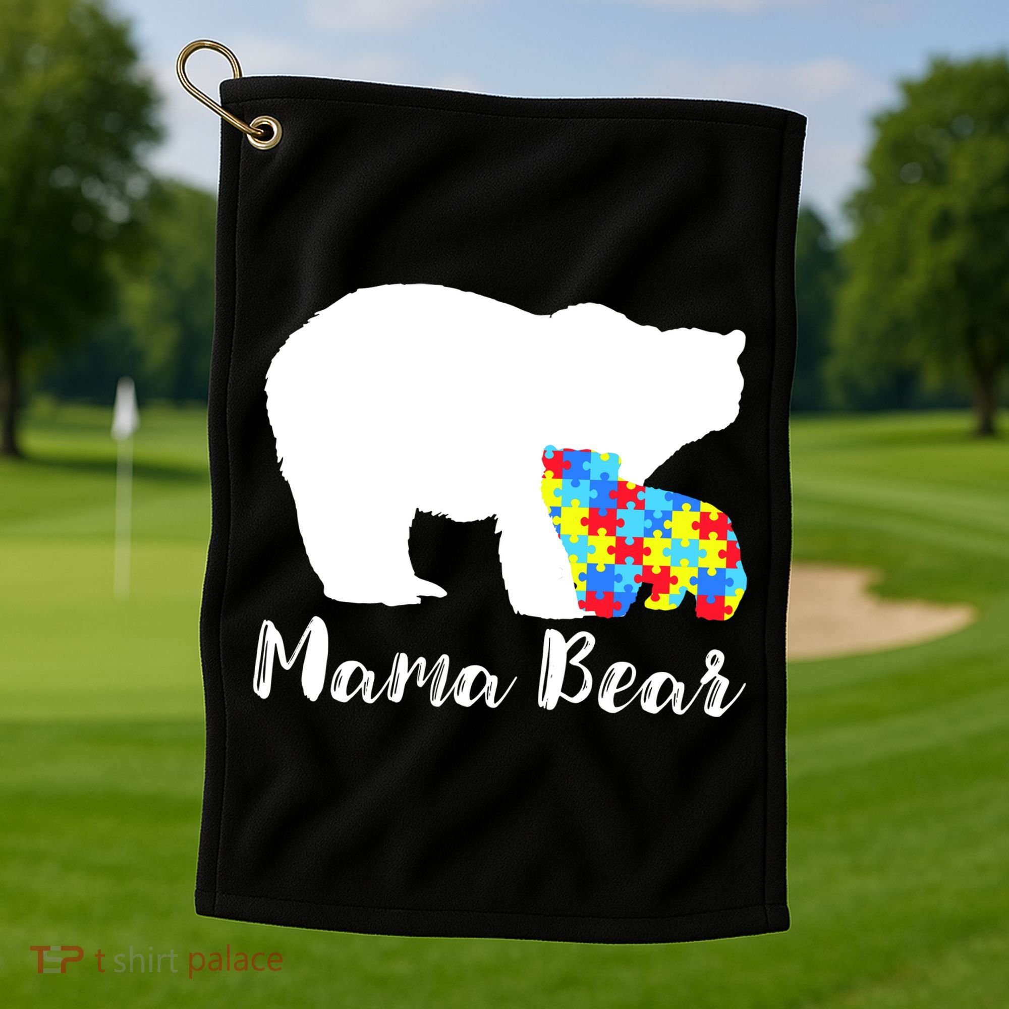 Autism Mama Bear Golf Towel