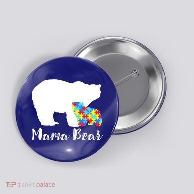 Autism Mama Bear Button
