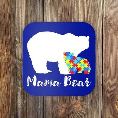 Autism Mama Bear Coaster