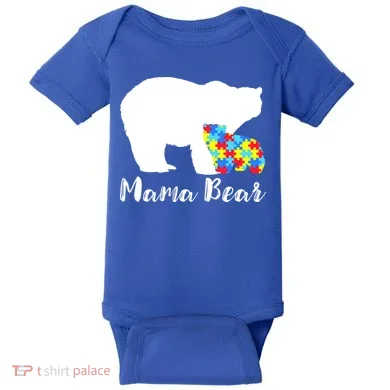 Autism Mama Bear Baby Bodysuit