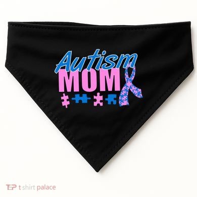 Autism Mom Awareness Ribbon USA-Made Doggie Bandana