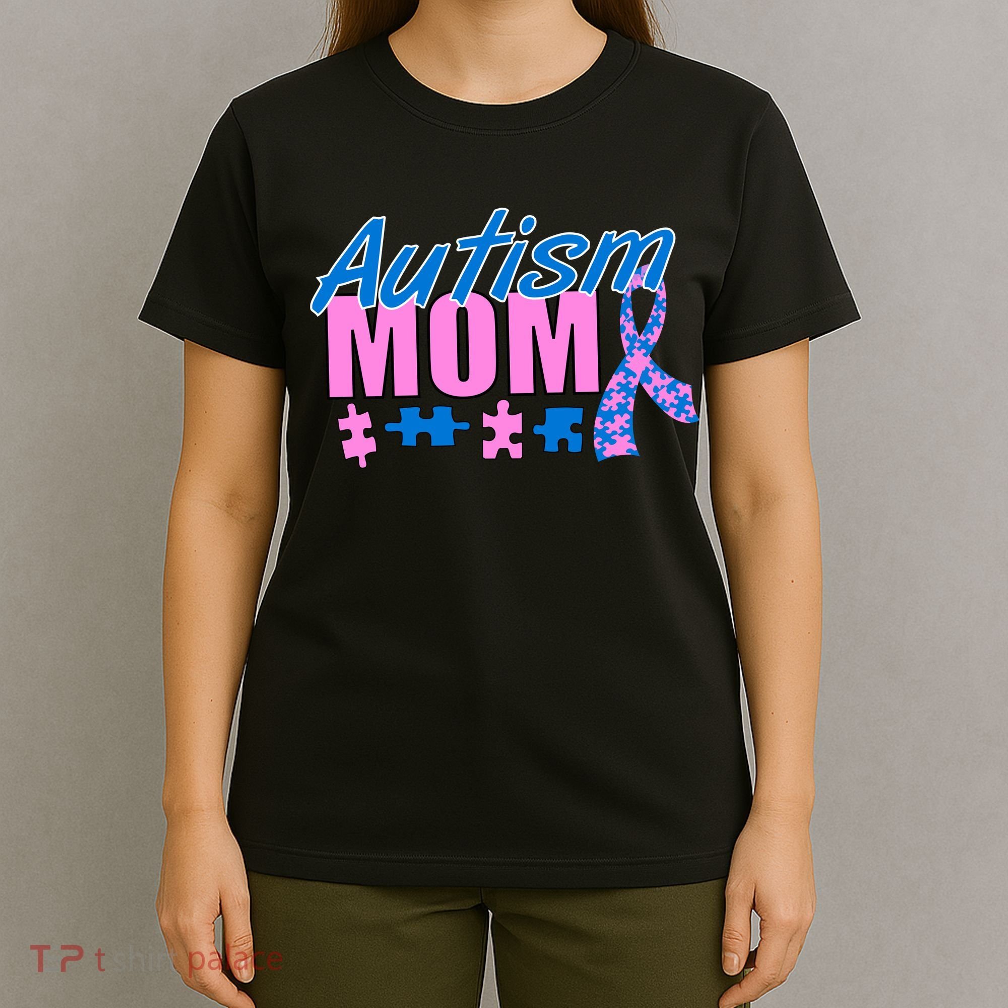 Autism Mom Awareness Ribbon T-Shirt