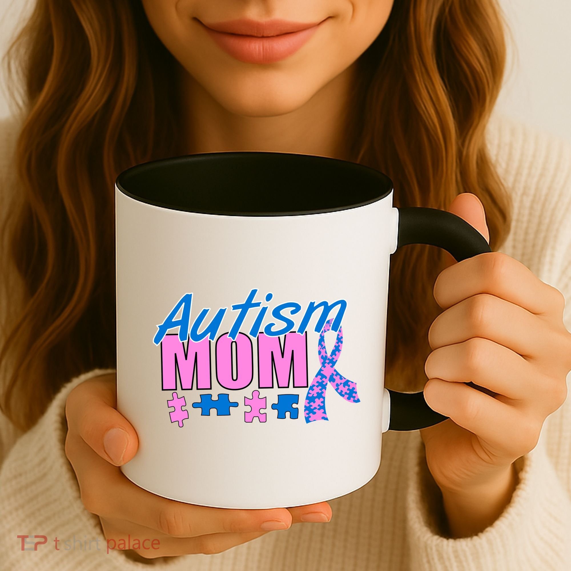 Autism Mom Awareness Ribbon Coffee Mug