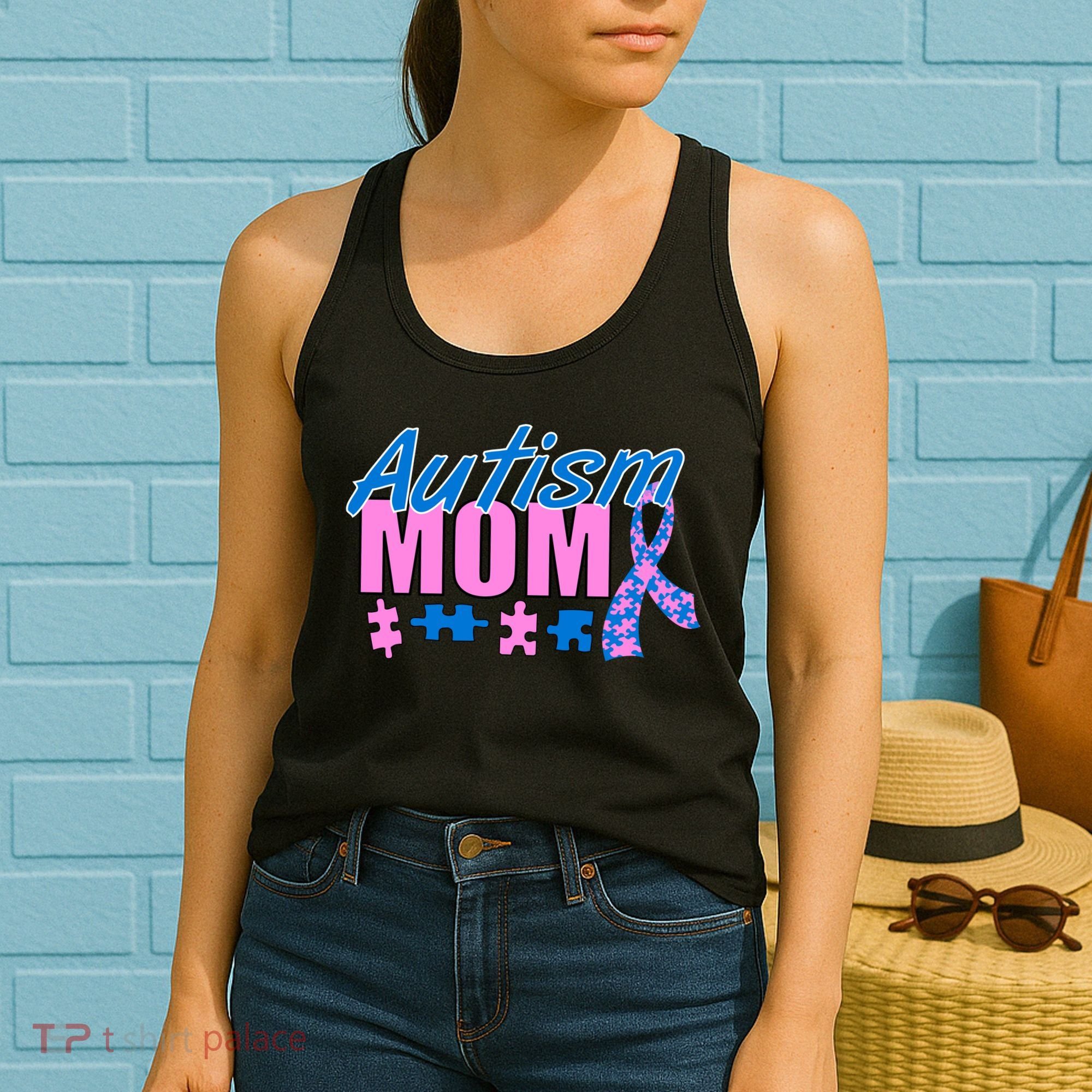 Autism Mom Awareness Ribbon Women's Tank Top