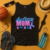 Autism Mom Awareness Ribbon Tank Top thumb 4