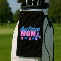 Autism Mom Awareness Ribbon Golf Towel thumb 2