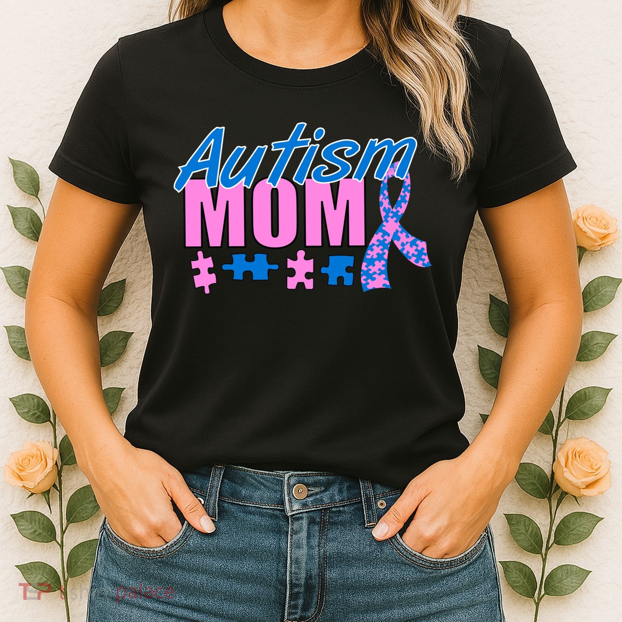 Autism Mom Awareness Ribbon Women's T-Shirt