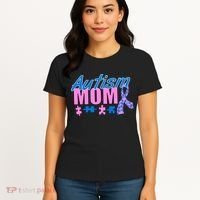 Autism Mom Awareness Ribbon Women's T-Shirt thumb 4