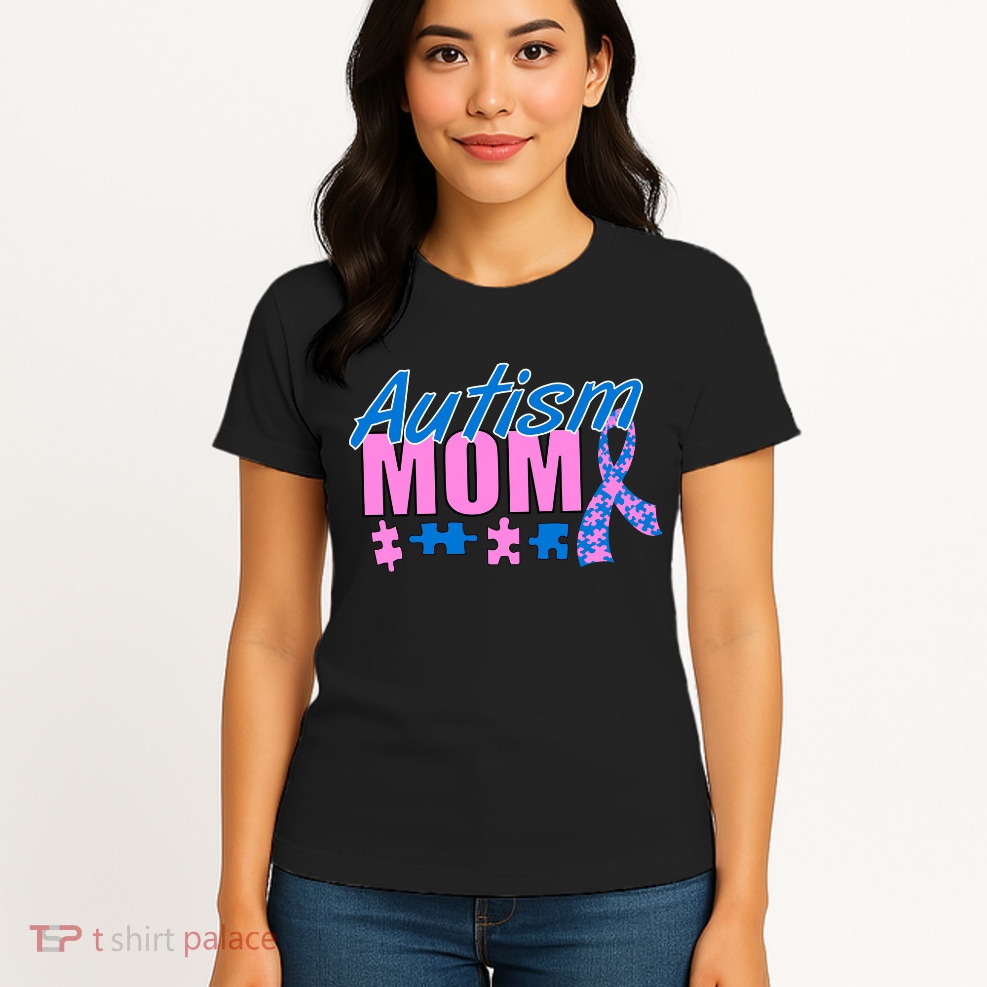 Autism Mom Awareness Ribbon Women's T-Shirt