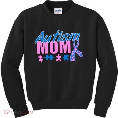 Autism Mom Awareness Ribbon Kids Sweatshirt