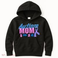 Autism Mom Awareness Ribbon Kids Hoodie thumb 0