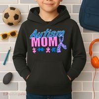 Autism Mom Awareness Ribbon Kids Hoodie thumb 2