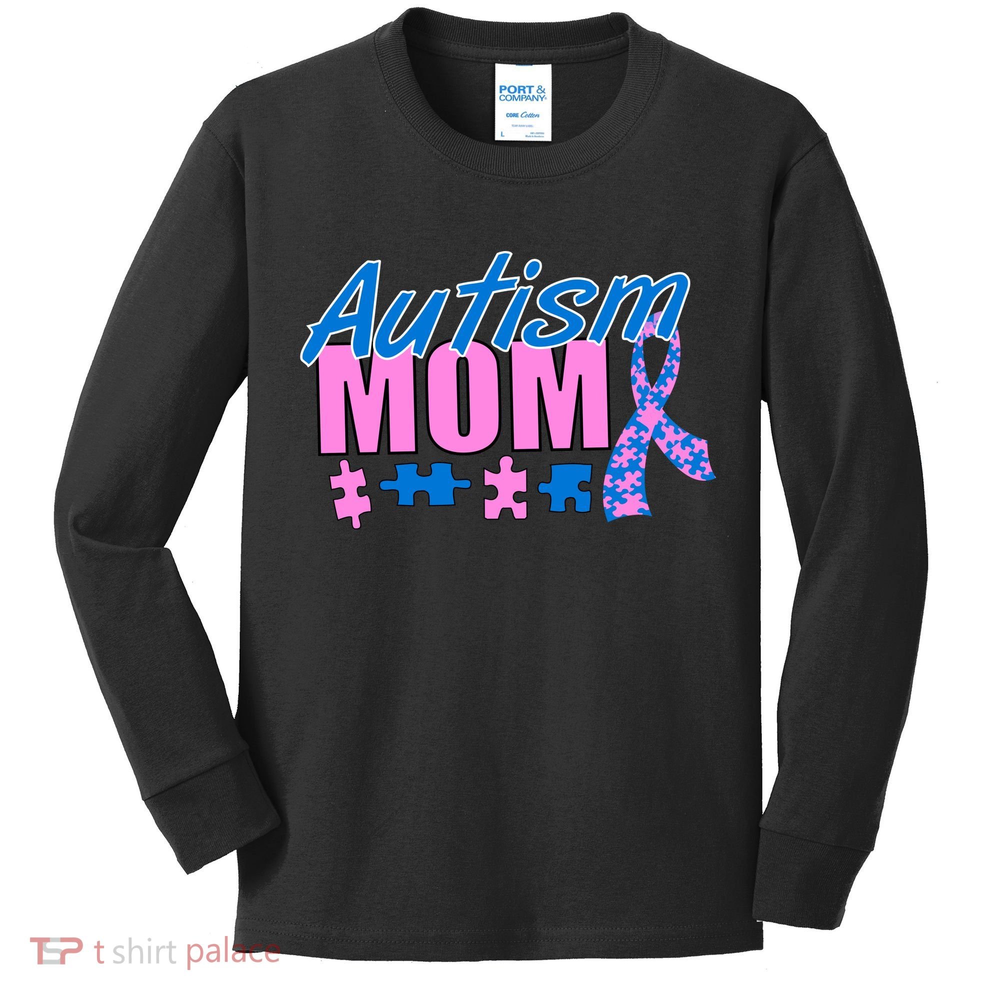 Autism Mom Awareness Ribbon Kids Long Sleeve Shirt