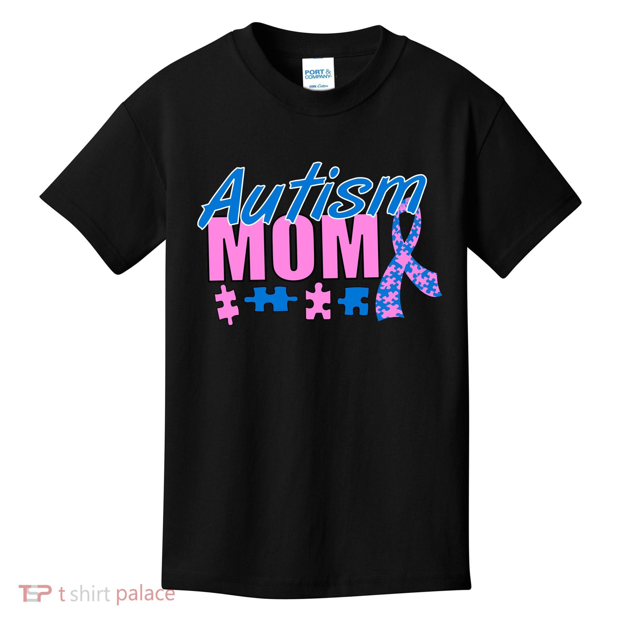 Autism Mom Awareness Ribbon Kids T-Shirt