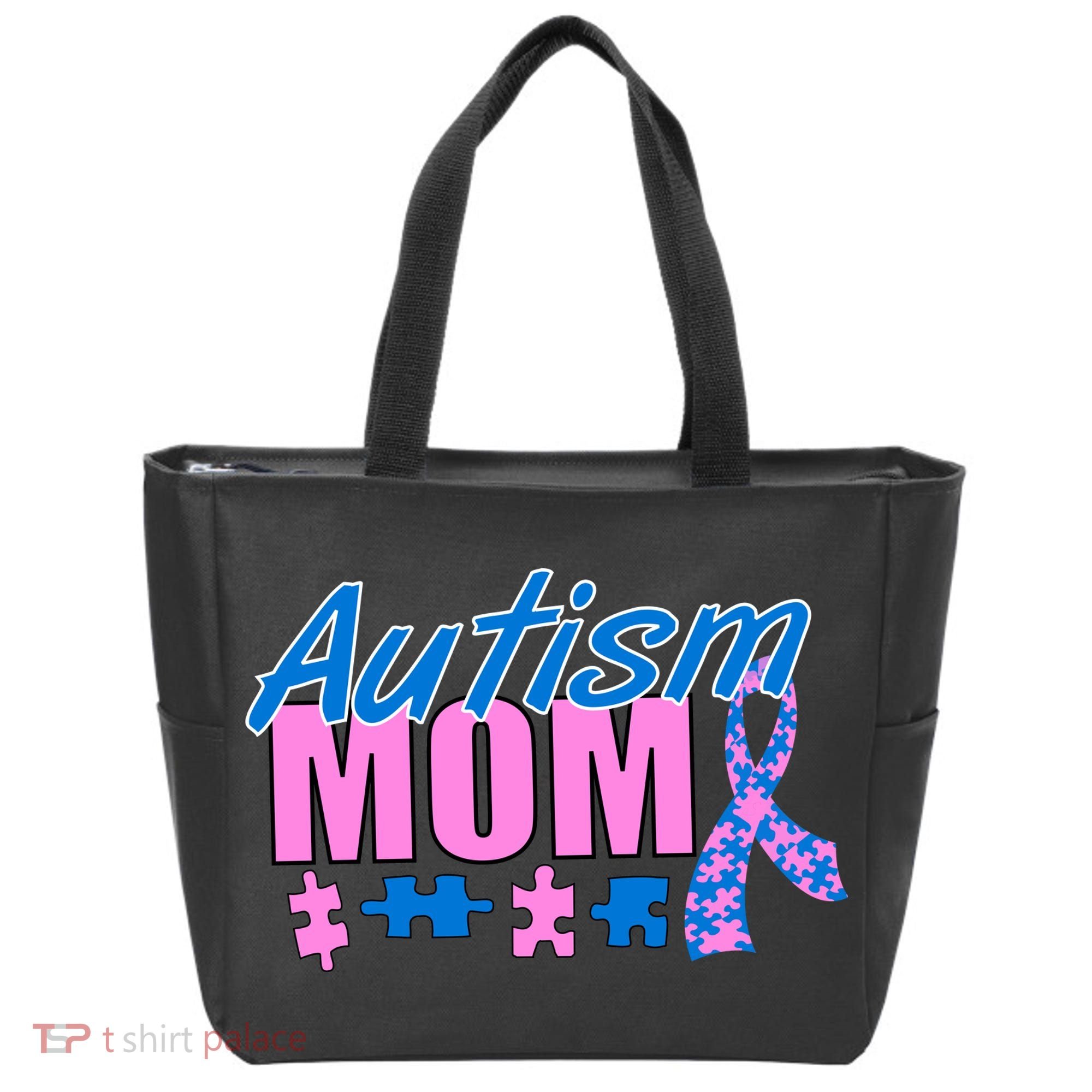 Autism Mom Awareness Ribbon Tote Bag