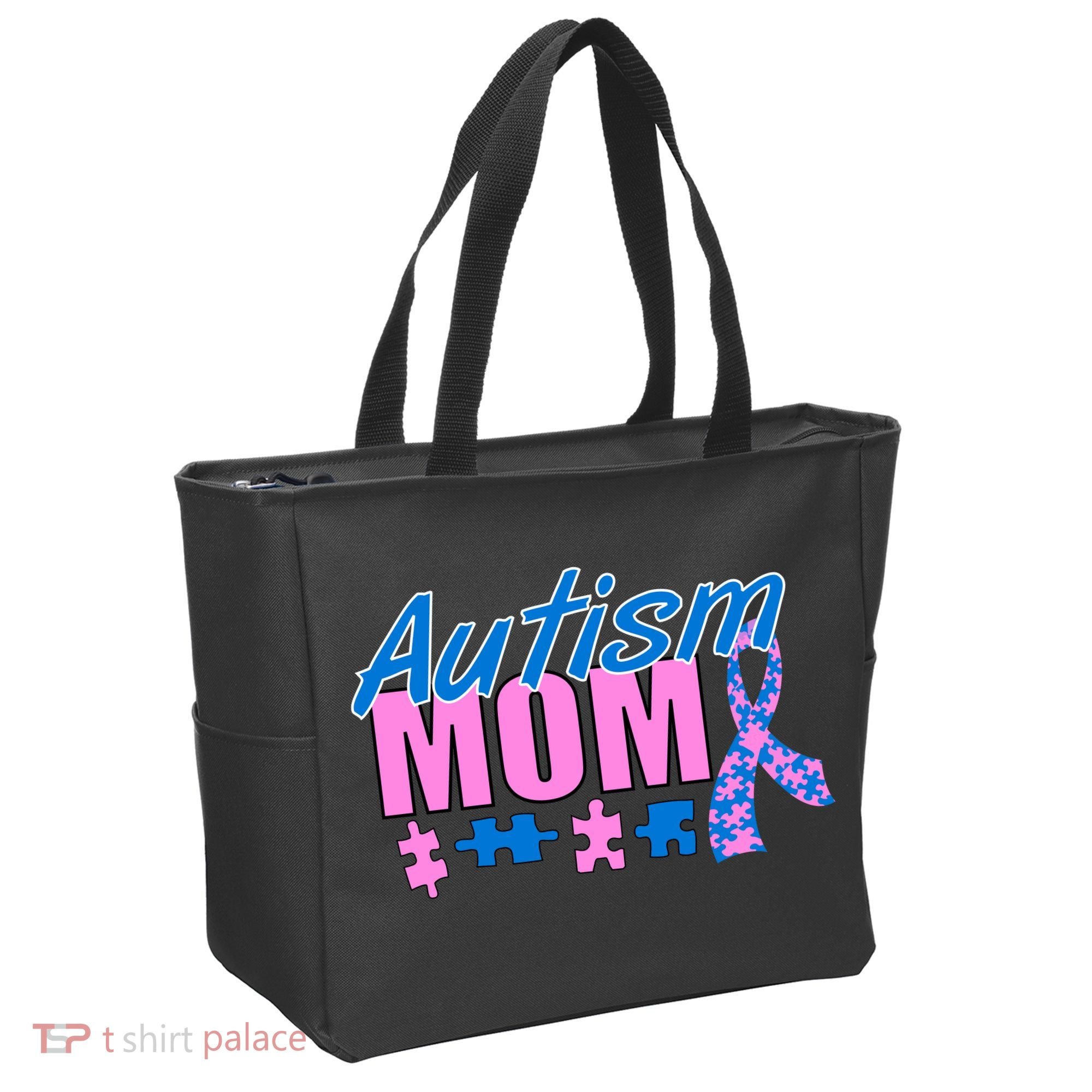 Autism Mom Awareness Ribbon Tote Bag
