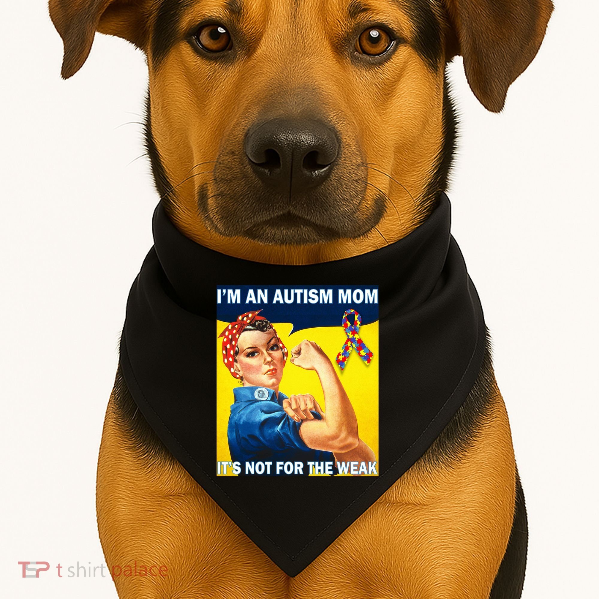 Autism Mom It's Not For The Weak USA-Made Doggie Bandana
