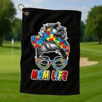 Autism Mom Life Golf Towel thumb 1