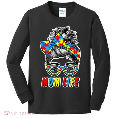 Autism Mom Life Kids Long Sleeve Shirt