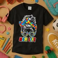 Autism Mom Life Kids T-Shirt thumb 3