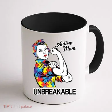 Autism Mom Unbreakable Coffee Mug back
