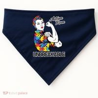 Autism Mom Unbreakable USA-Made Doggie Bandana thumb 0