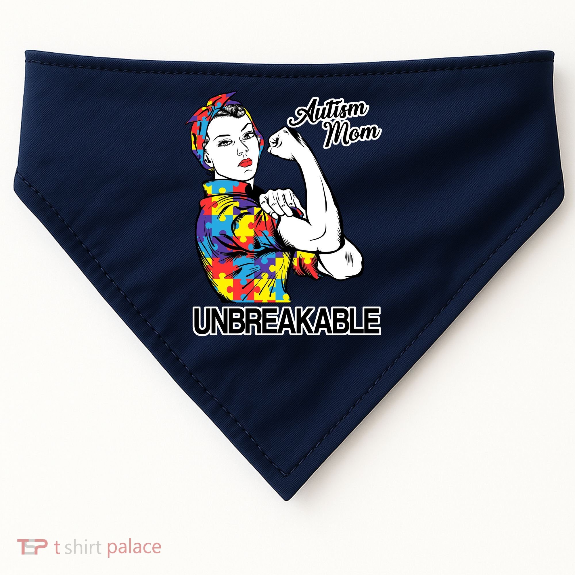 Autism Mom Unbreakable USA-Made Doggie Bandana