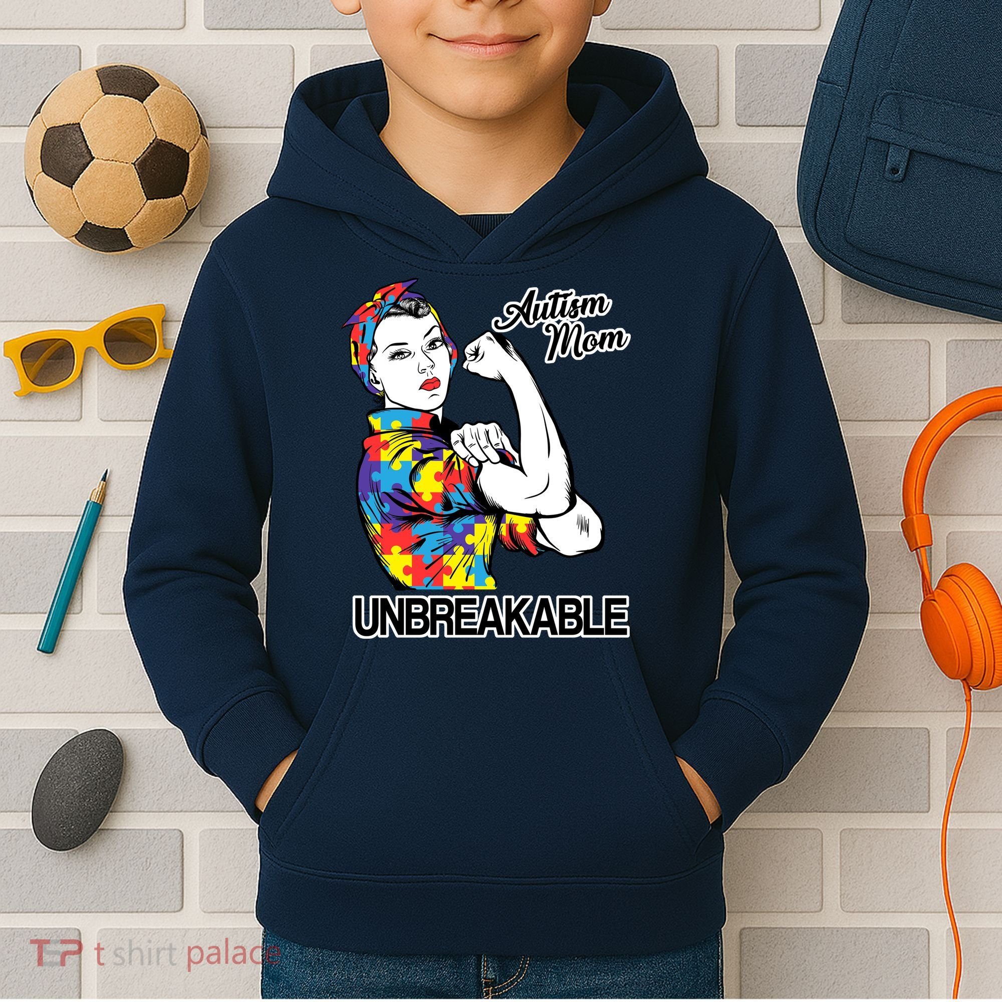 Autism Mom Unbreakable Kids Hoodie