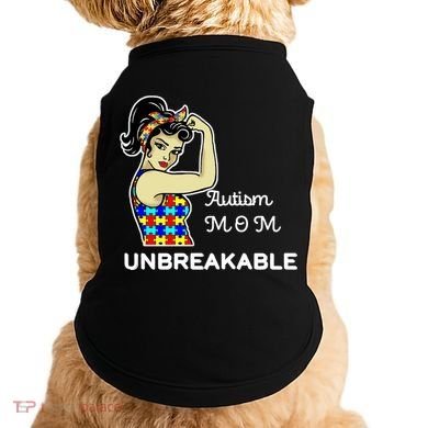 Autism Mom Unbreakable Puzzle Pieces Doggie Tank