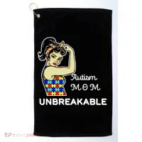 Autism Mom Unbreakable Puzzle Pieces Golf Towel thumb 0